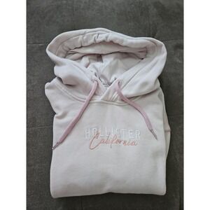 Hollister California Pastel Pink Hoodie XS Y2K Contrast Stitch Embroidered